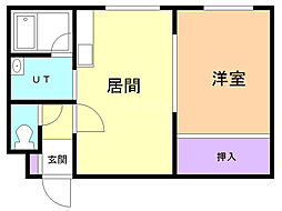 ジュネス大通 1LDKの間取図画像