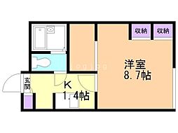 レオパレスLunetta 1Kの間取図画像