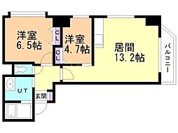 HF東札幌レジデンス 2LDKの間取図画像