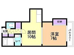 アクティブプラザ南郷 1DKの間取図画像
