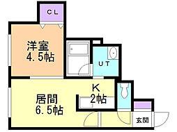 Blancnoir白石駅前 1LDKの間取図画像