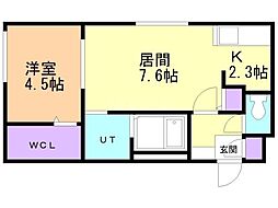 Blanc Clair(ブラン クレール) 1LDKの間取図画像