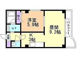 やまとビル 1LDKの間取図画像