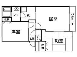 グランカーサ菊水 2LDKの間取図画像