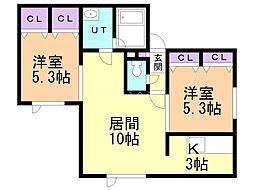 ホワイトストーン 2LDKの間取図画像