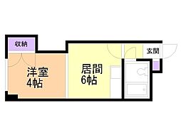 ニューライフ大輝 1DKの間取図画像