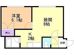 フォーマルハウト 1LDKの間取図画像