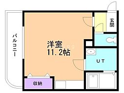 パティオ竹善 ワンルームの間取図画像