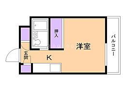マイルーム南郷 1Kの間取図画像