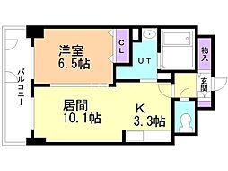シビックコート苗穂駅前 1LDKの間取図画像