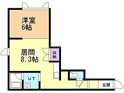 キラメック白石駅前 1LDKの間取図画像
