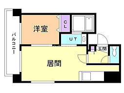 ハーモニーコート東札幌 1LDKの間取図画像