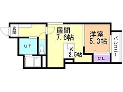 ラ ヴィータ コーモド サッポロ 1LDKの間取図画像