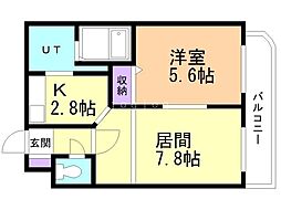 栄通銀座パレス 1LDKの間取図画像