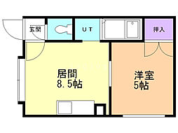 メゾンモール 1DKの間取図画像