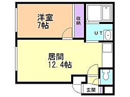 成晃館 1LDKの間取図画像