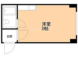 コーポアカシア ワンルームの間取図画像