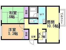 リゾルテ札幌 2LDKの間取図画像