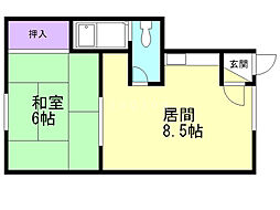 第5正和ハイツ 1DKの間取図画像