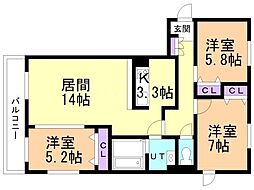 JR函館本線 白石駅 徒歩14分 1階/-