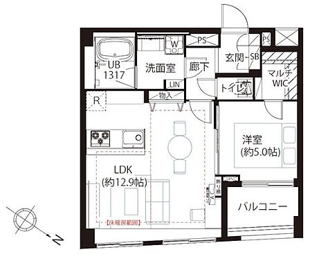 1LDK 間取り
