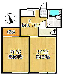 ビレッジ青山 2Kの間取図画像