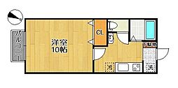 KRクレスト苦竹 1Kの間取図画像