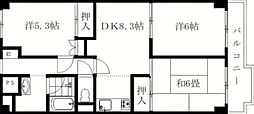 ジュネシオン平井 3Kの間取図画像