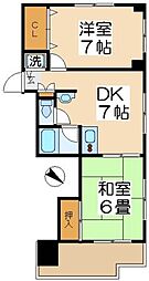村山ビル 2DKの間取図画像