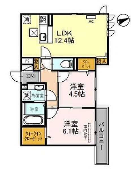 モン・ボヌール明石 103｜兵庫県明石市樽屋町(賃貸アパート2LDK・1階・56.32㎡)の写真 その2