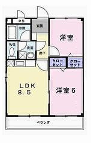 サニーハイツ 302｜兵庫県小野市本町1丁目(賃貸マンション2LDK・3階・45.00㎡)の写真 その2