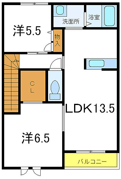 すみれ館 B202｜兵庫県加東市上中3丁目(賃貸アパート2LDK・2階・61.63㎡)の写真 その2