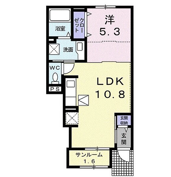 ＤＫ　ＳＥＬＥＣＴ　宝殿1 102｜兵庫県加古川市東神吉町西井ノ口(賃貸アパート1LDK・1階・40.02㎡)の写真 その2