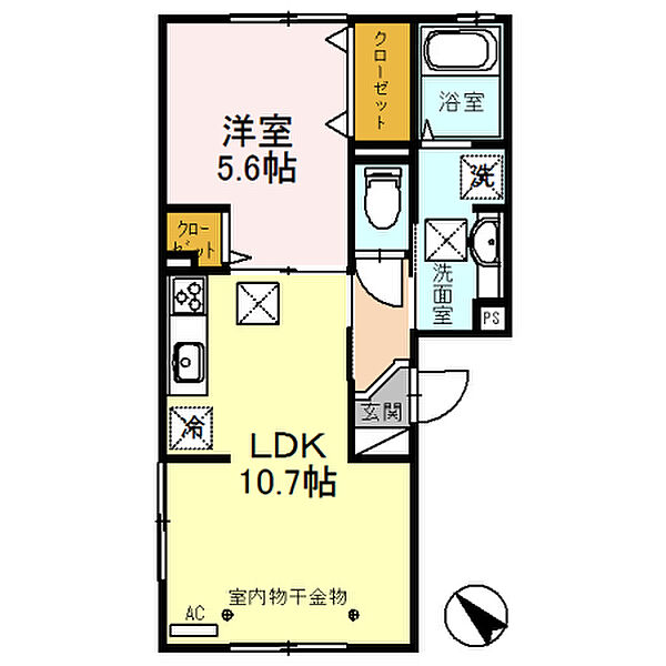 ラフィーネ亀山 201｜兵庫県姫路市亀山(賃貸アパート1LDK・2階・40.04㎡)の写真 その2