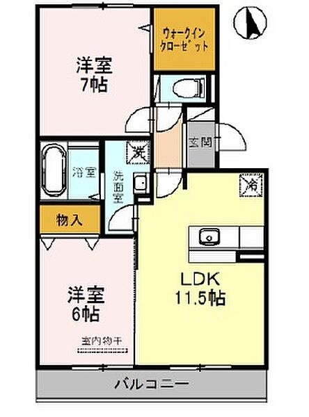 サニープレイス塩屋台 203｜兵庫県神戸市垂水区塩屋台3丁目(賃貸アパート2LDK・2階・58.07㎡)の写真 その2