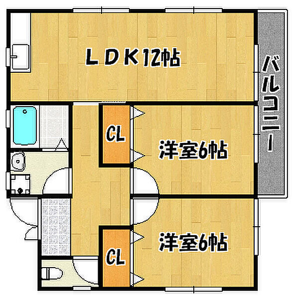 兵庫県明石市王子2丁目(賃貸アパート2LDK・3階・66.00㎡)の写真 その2