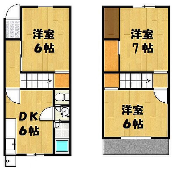 兵庫県明石市魚住町清水(賃貸テラスハウス3DK・1階・63.00㎡)の写真 その2