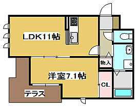 兵庫県加古川市加古川町溝之口（賃貸マンション1LDK・1階・43.25㎡） その2