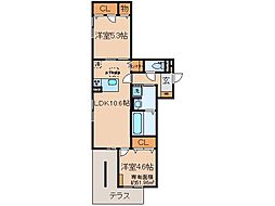 D-ROOM伏見駅前 2LDKの間取図画像