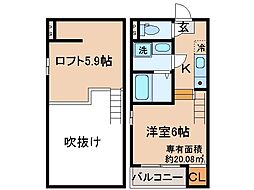 リチェッターコロ 1Kの間取図画像