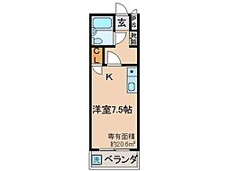 ジョイフルフォーチュン ワンルームの間取図画像