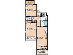 サクシード伏見駅南 2LDKの間取図画像