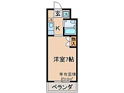 Fok21 1Kの間取図画像