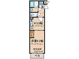 プルーリオン山科駅前 1Kの間取図画像