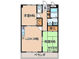 ラフィーネ山科 2LDKの間取図画像