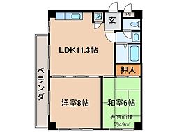 ヤムズビレッジ 2LDKの間取図画像