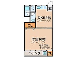 青田マンション 1DKの間取図画像