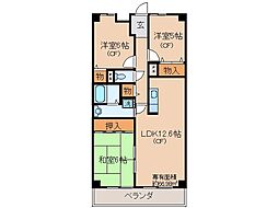 大翔第二ビル 3LDKの間取図画像