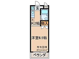 H・R・Kレジデンス 1Kの間取図画像