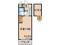 グラフィーネ向島 1Kの間取図画像
